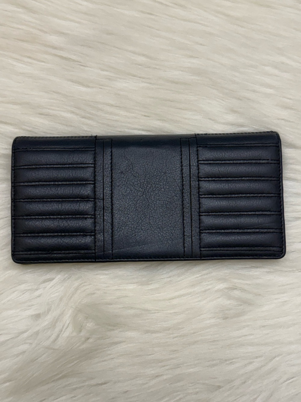 BOTKIER - BLUE ALL LEATHER BIKER QUILTED MOTO LONG SNAP WALLET - Picture 2 of 12